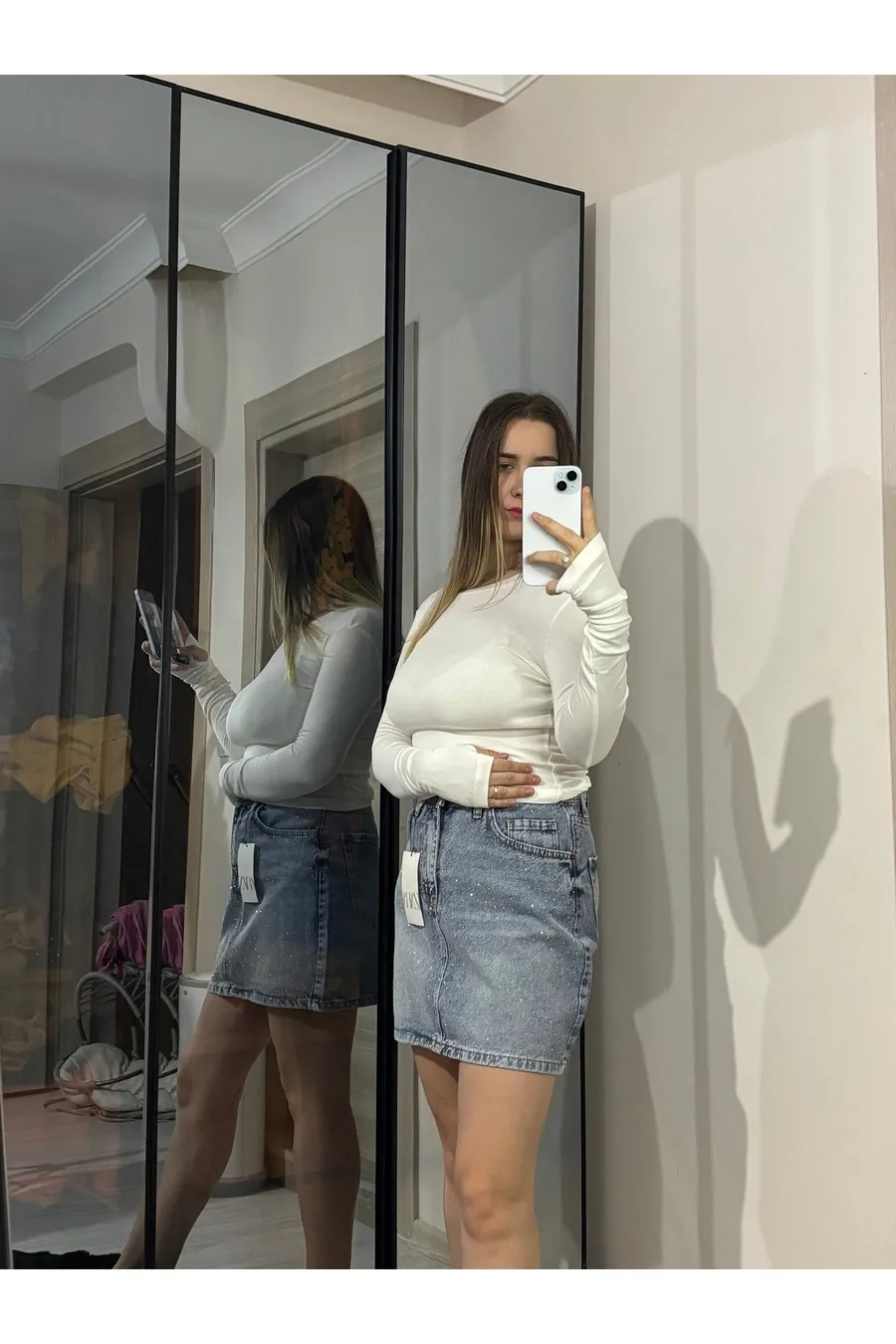 ZR Model Parmak Geçmeli Body - Beyaz