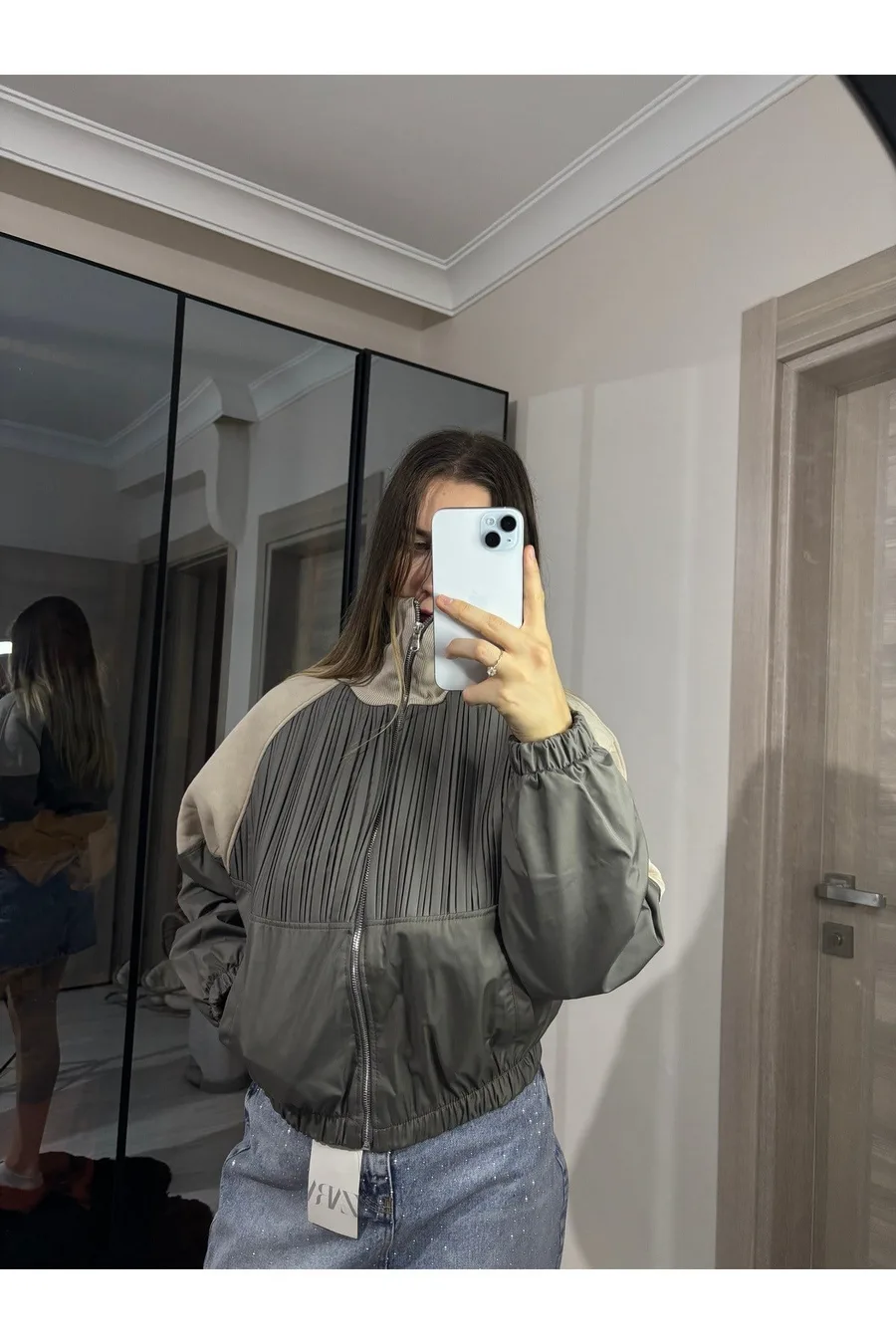 ZR Model Paraşüt Kumaş Haki Bomber Ceket