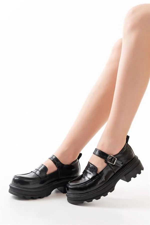 Kadın Casual Loafer Tabanlı Ayakkabı Ayakkabı Esnek Rugan Yüksek