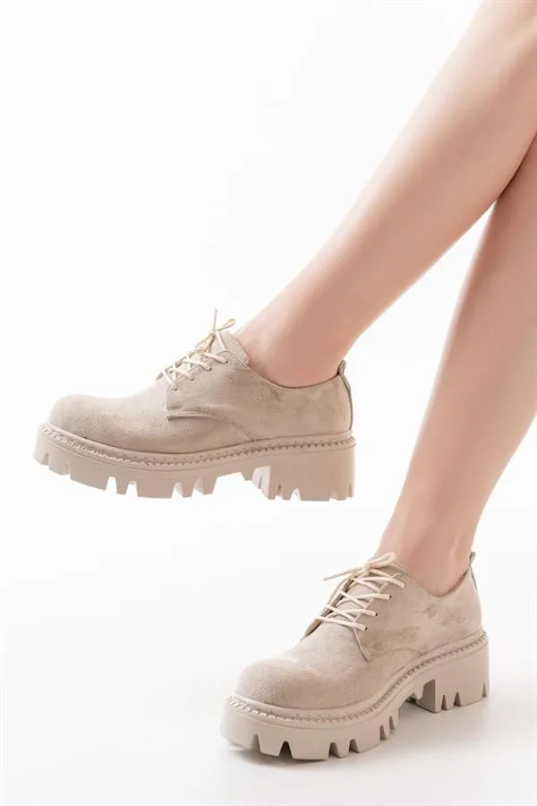 Kadın Casual Loafer Tabanlı Bağcıklı Ayakkabı Ayakkabı Konfor Süet Yüksek