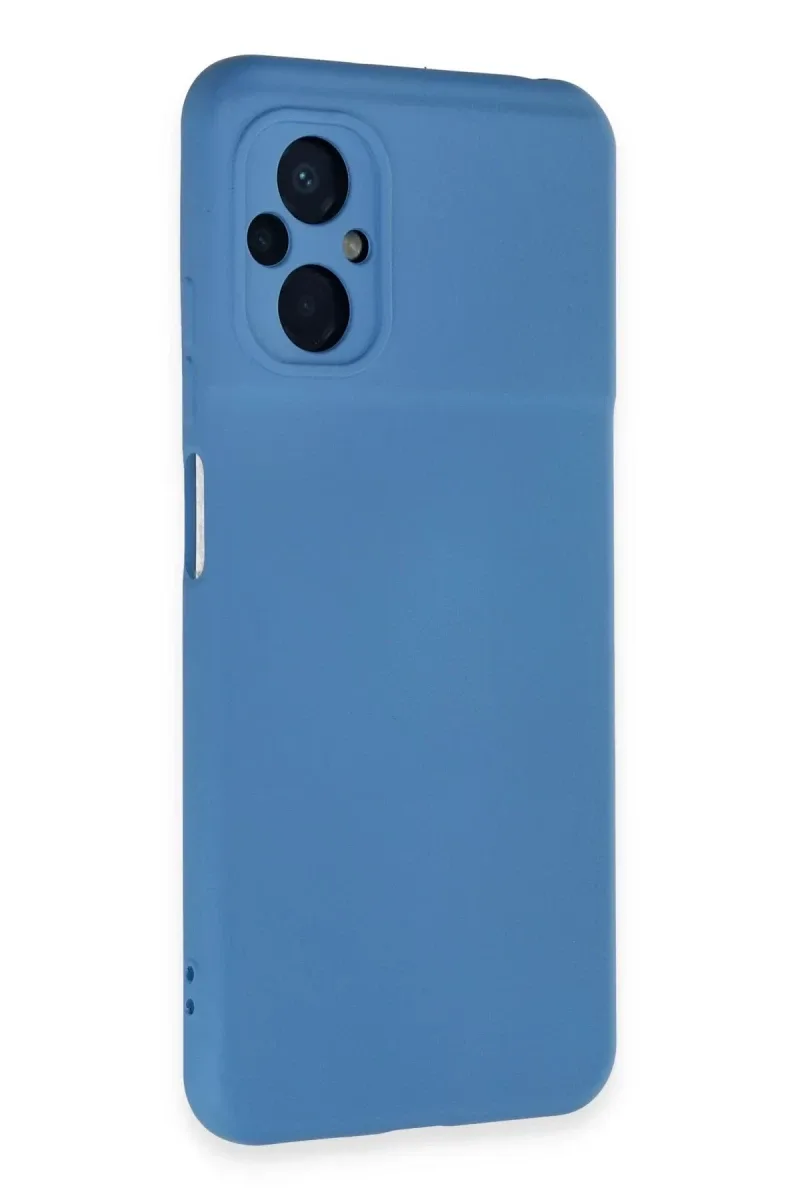 Xiaomi Poco M5 Uyumlu Kılıf Nano içi Kadife Silikon - Mavi