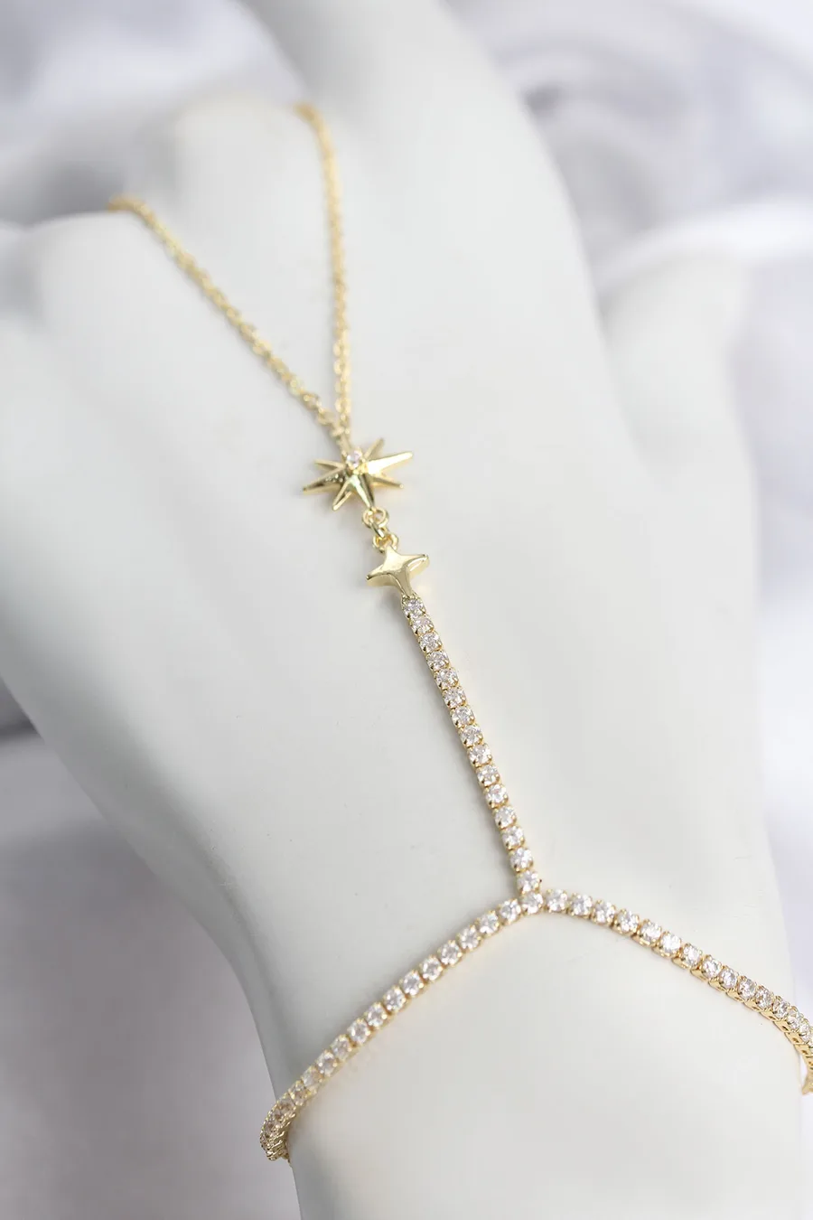 Gold Renk Pirinç Zirkon Taşlı Kutup Yıldızı Model Şahmeran