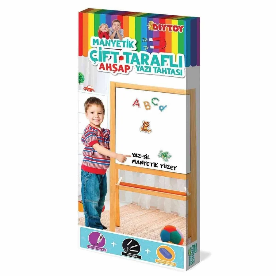 2195 Ayaklı Çift Taraflı Manyetik Ahşap Yazı Tahtası