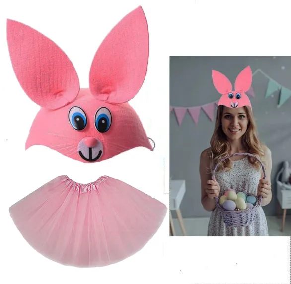 Tşan Kostümü Pembe - 23 Nisan Tşan Şapka ve Tütü Etek Seti 2 Parça