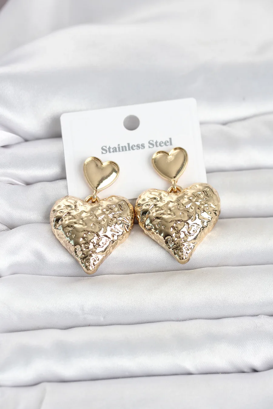 316L Steel Gold Color Heart Model Women's Earrings