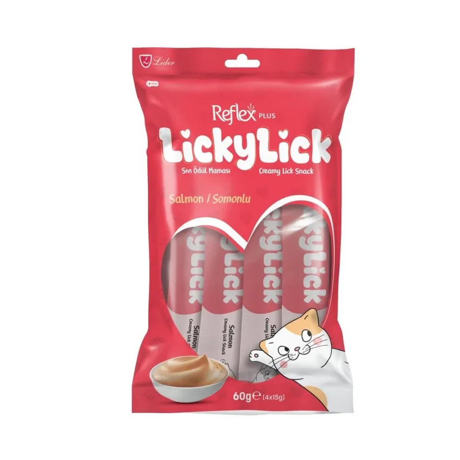 Reflex Plus Lickylick Somonlu Kedi Sıvı Ödül sı 4x15gr