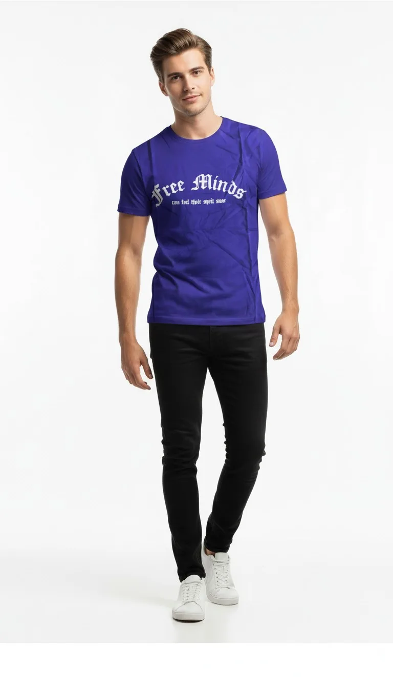 Erkek Yazı Baskılı Günlük Rahat Kesim T-Shirt