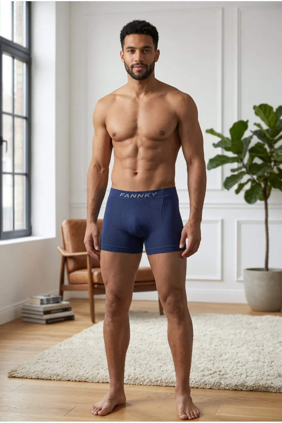 Erkek Rahat Esnek Seamless 2 Li Boxer Bej