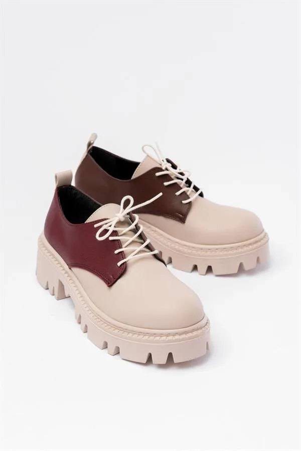 Kadın Casual Loafer Garni Tabanlı Bağcıklı Ayakkabı Ayakkabı Hafif Yüksek