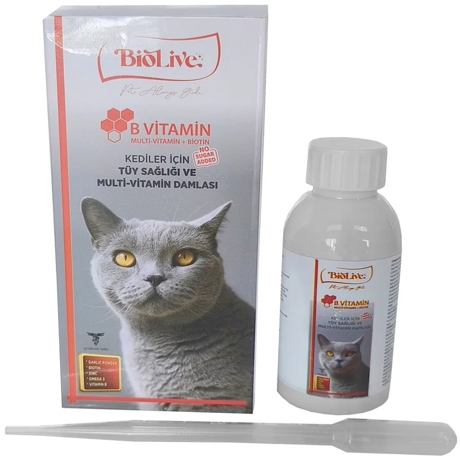 Biolive Kediler İçin B min+Multimin Tüy Sağlığı Likit min 100ml
