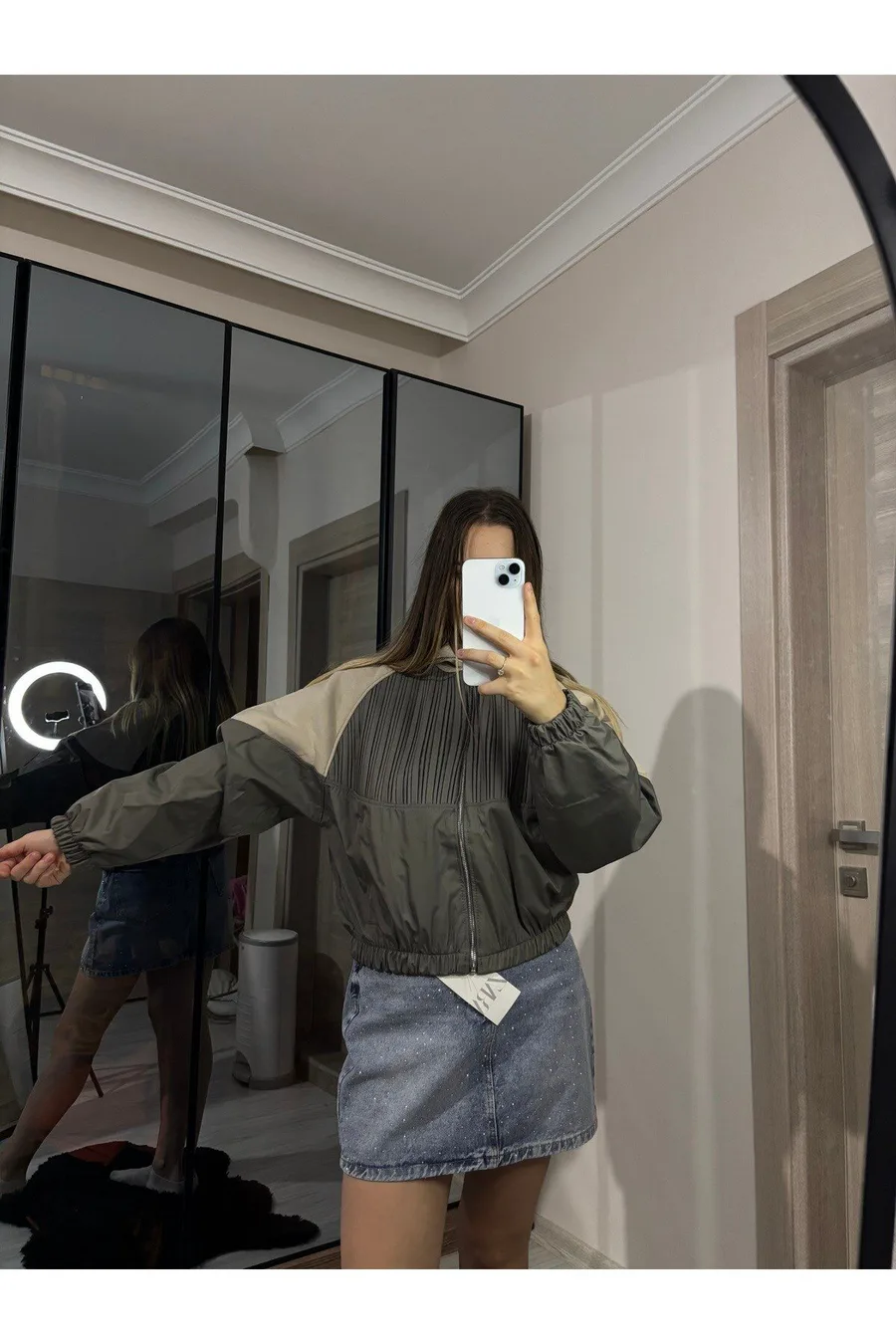 ZR Model Paraşüt Kumaş Haki Bomber Ceket