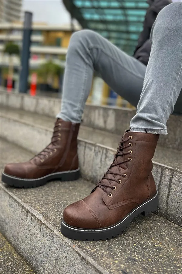 Erkek Koruma Bootie Fermuarlı Stabil Dengeli Bot Bot Kışlık &