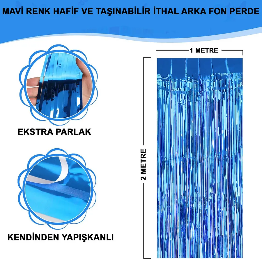 Mi Renk Ekstra Metalize Parlak aklı Arka Fon Perde İthal A Kalite 1x2 Metre