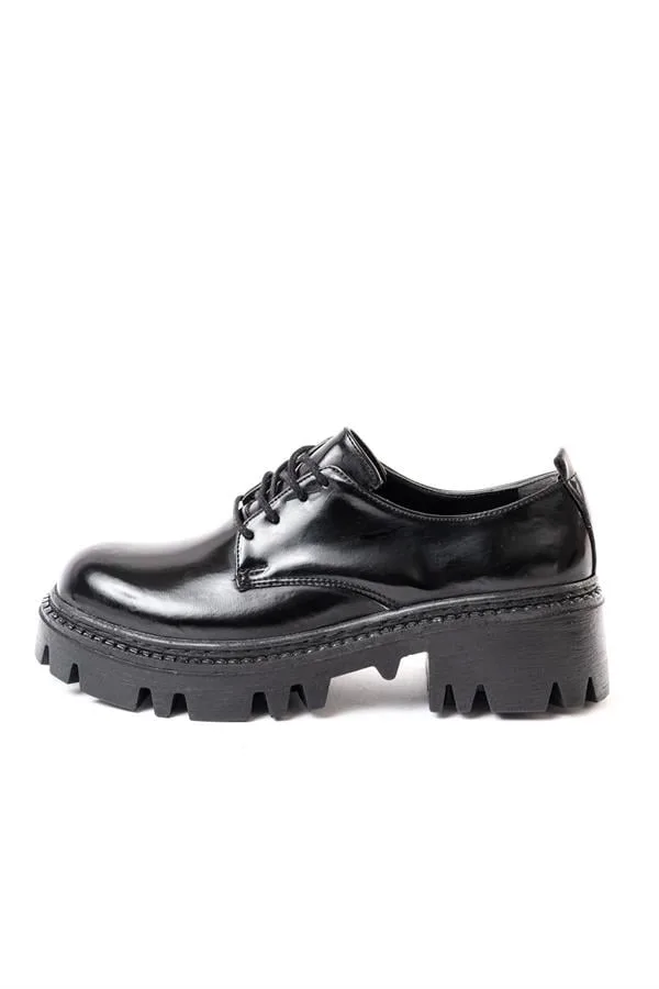 Kadın Casual Loafer Günlük Tabanlı Bağcıklı Ayakkabı Ayakkabı Rugan Yüksek