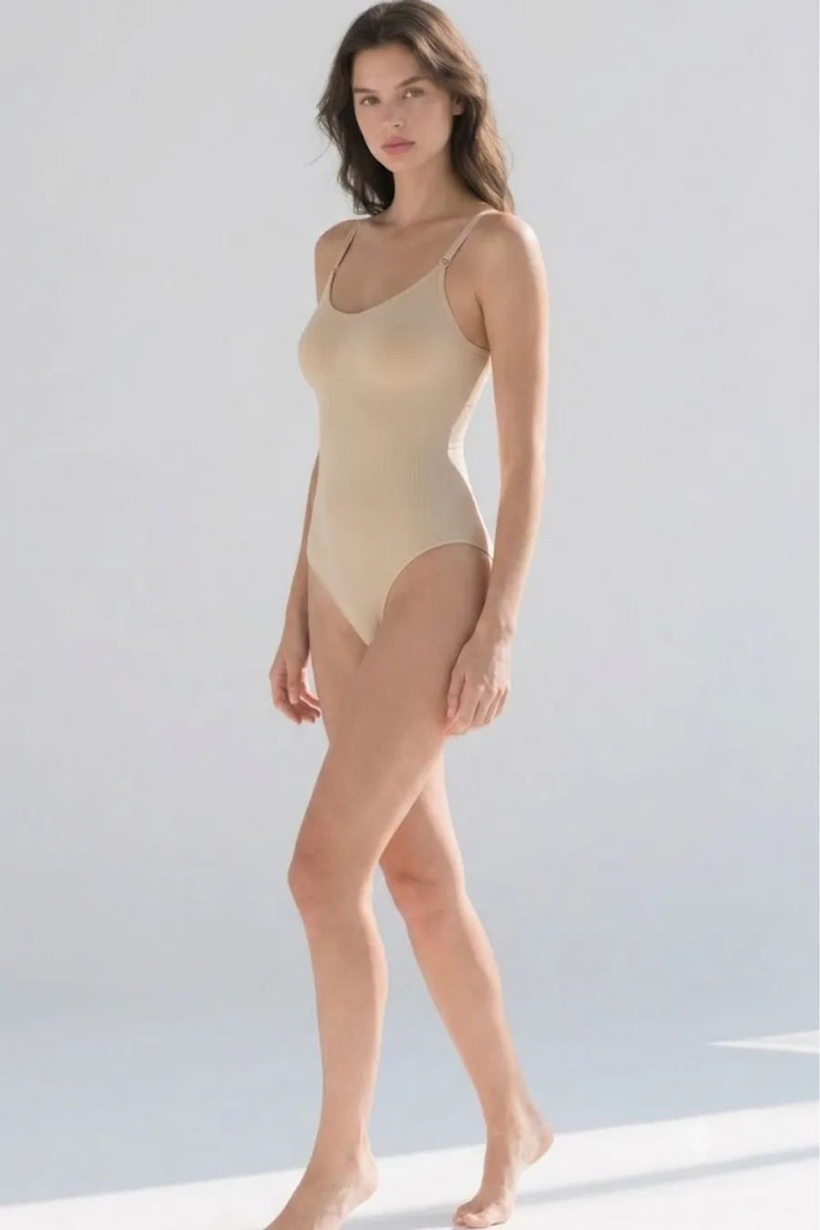 Kadın Poliamid Baskısız Sezonsuz Ten Body