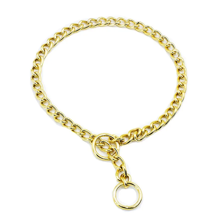 Eğitim Serisi Zincirli Köpek Boyun Tasması 3,5x65 cm - Gold