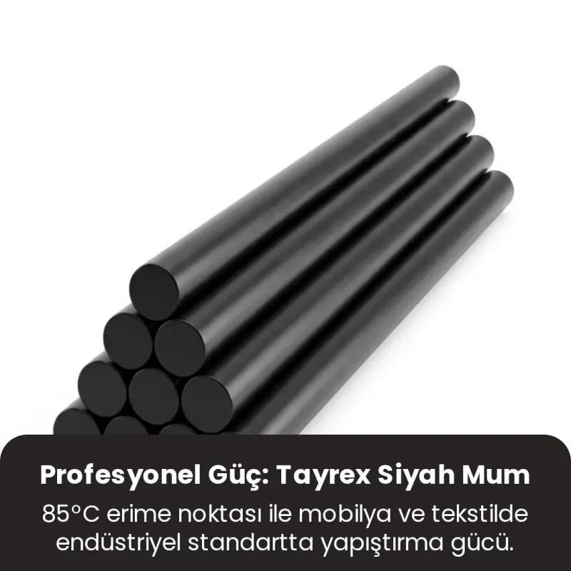 12mm x 300mm Siyah Mum Silikon Çubuk 1 Kg