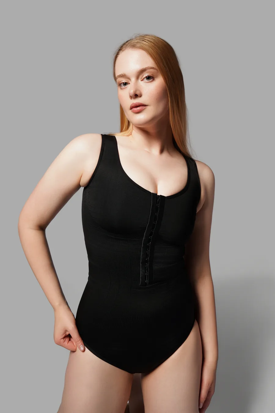 Kalın Askılı Agraflı Body Slip 9064 Siyah