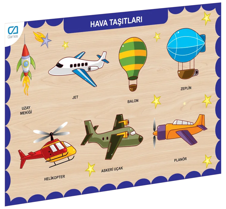 Caahs-3202 Ca Games Ahşap Ha Taşıtları Bul-Tak