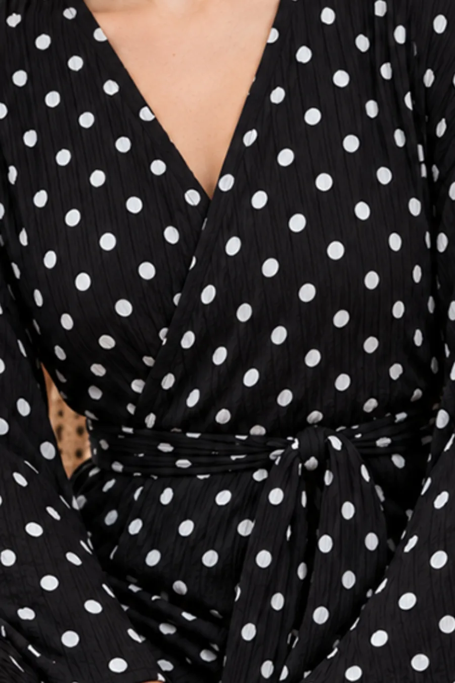 Kadın Kruvaze Kuşaklı Siyah İkili Pijama Takımı 4803