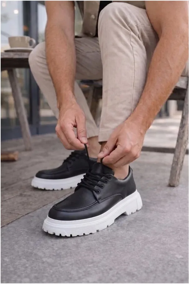Erkek Casual Bağcıklı Gündüz Ayakkabı Ayakkabı Dengeli Klasik Cilt