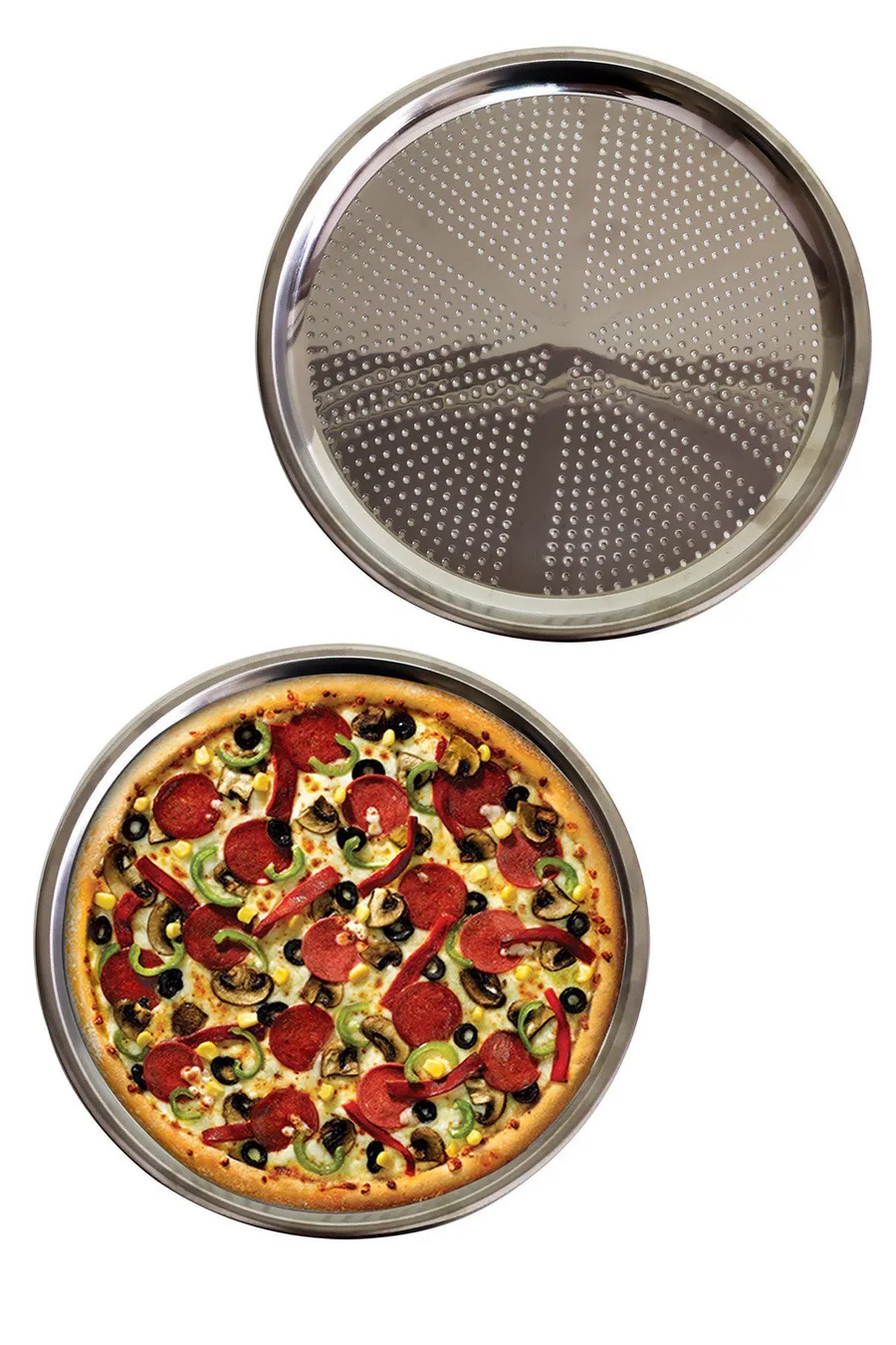 Delikli Çelik Pizza Ve Laacun Tepsisi Orta Boy -32  cm