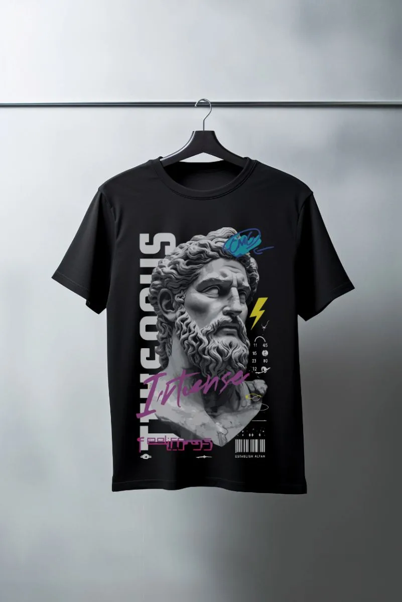 Unisex Oversize 24/1 Penye DTF Baskılı Tişört - DTF98