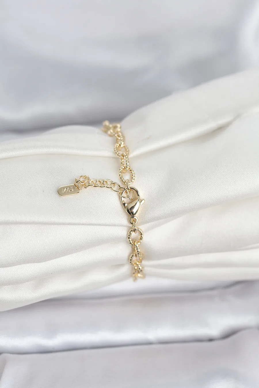 CM 14K Gold Renk Lazerli Halka Model Kadın Bileklik
