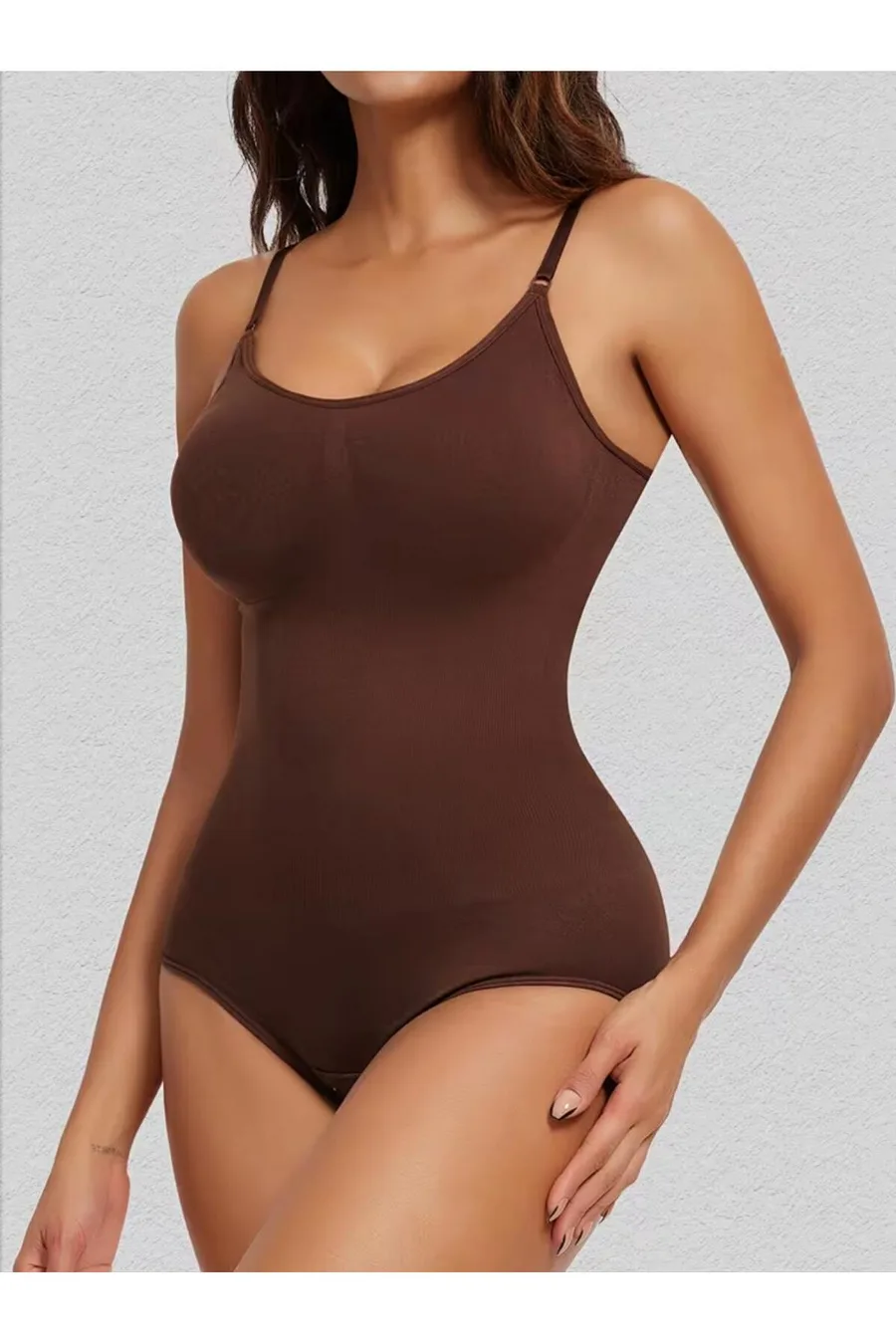 Kadın Kahverengi Dikişsiz Çıtçıtlı Toparlayıcı Body Korse 9051