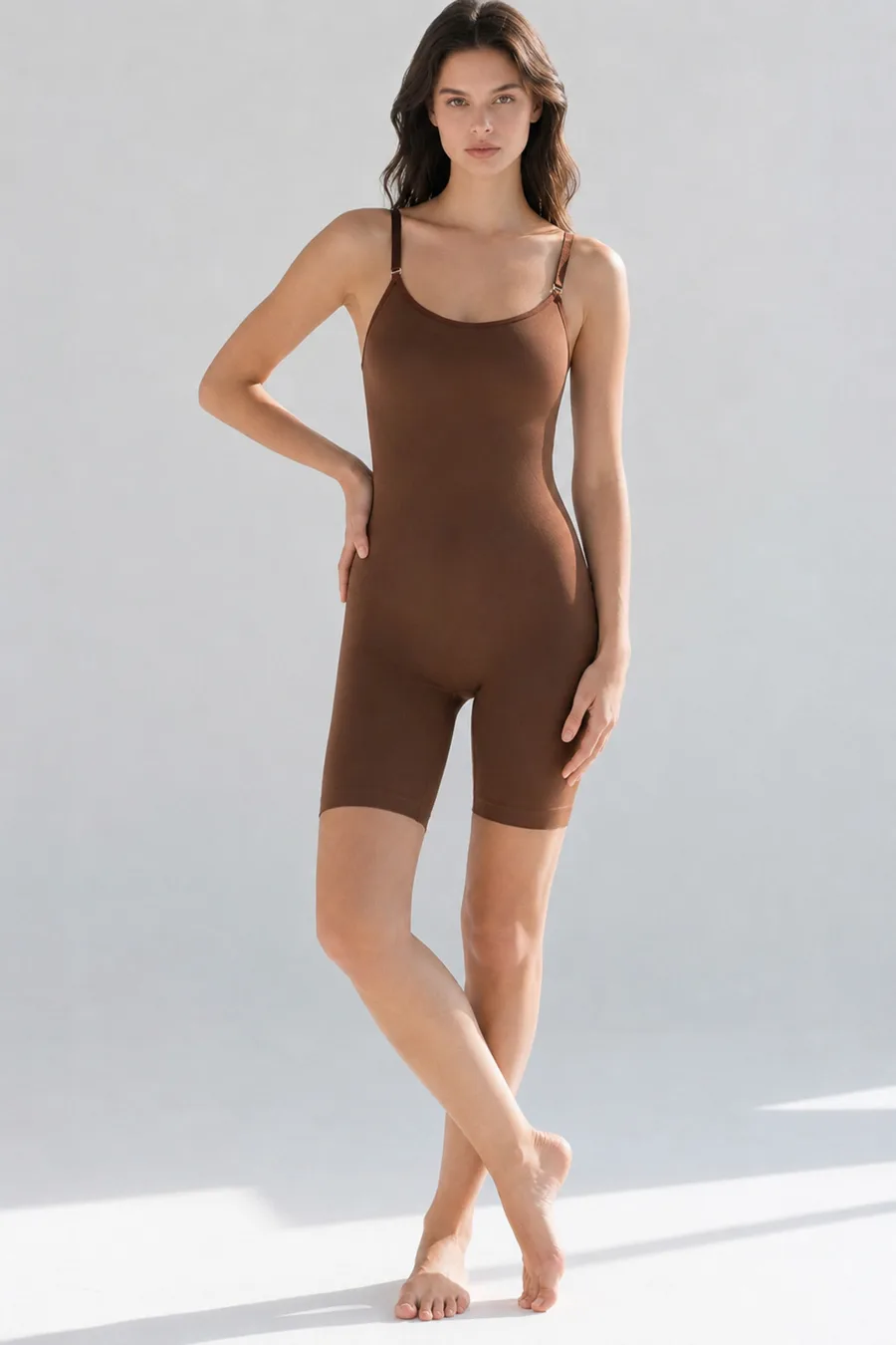 Kadın Bel Bacak Sıkılaştıran Kahverengi Full Body