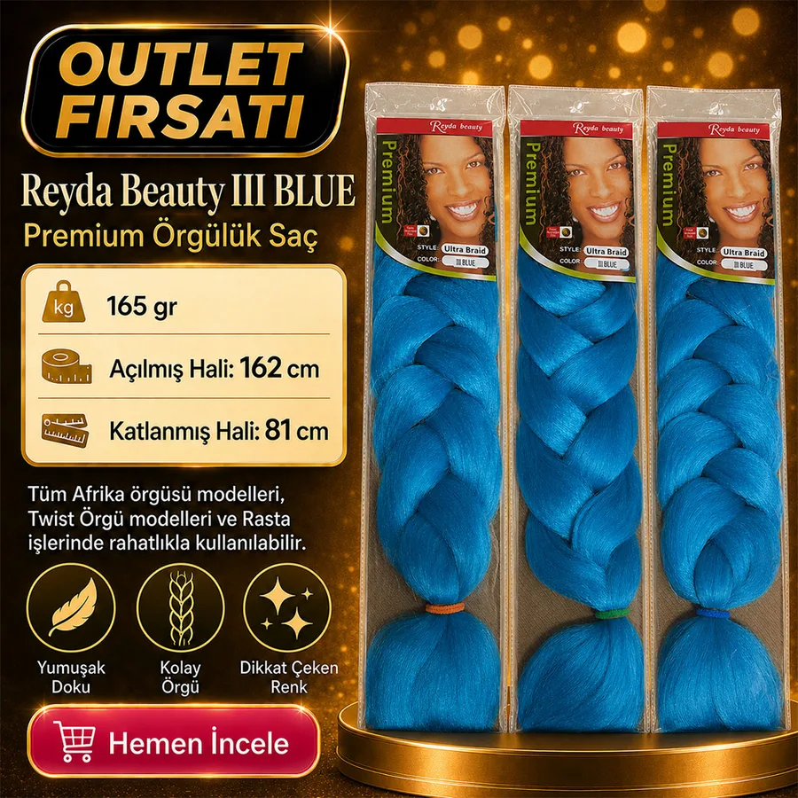 3 Paket / Afrika Örgüsü Ve Rasta İçin Sen  BLUE3