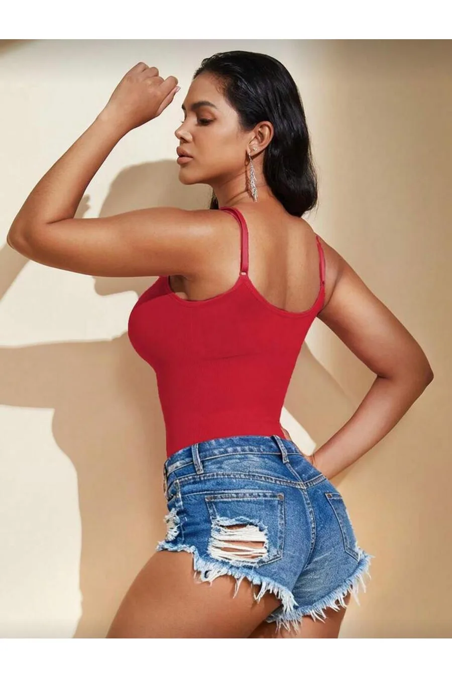Kadın Kırmızı Dikişsiz Çıtçıtlı Toparlayıcı Body Korse 9051