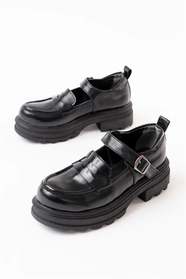 Kadın Casual Loafer Tabanlı Ayakkabı Ayakkabı Esnek Rugan Yüksek