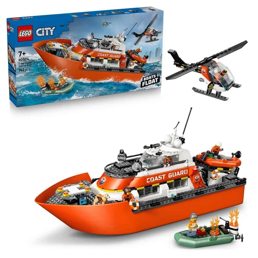 60504 Lego City Sahil Güvenlik Kurtarma Botu ve Helikopteri 742 parça +7 yaş