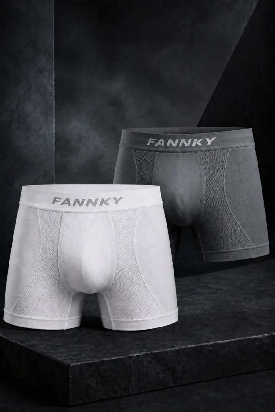 Erkek Rahat Esnek Seamless 2 Li Boxer Füme